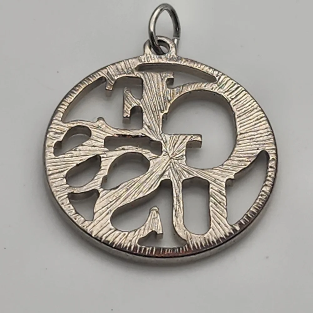 Guess Silver Tone & Rhinestone Round Pendant - Picture 3 of 4